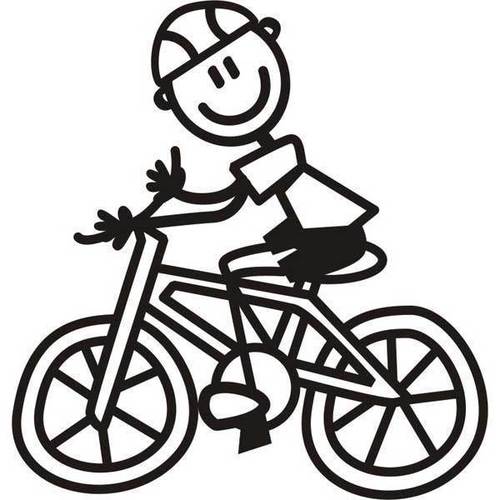 Genuine My Family Sticker - Father on Bike