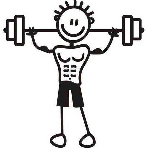 Genuine My Family Sticker - Father Lifting Weights