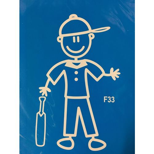 Genuine My Family Sticker - Father with Cricket Bat