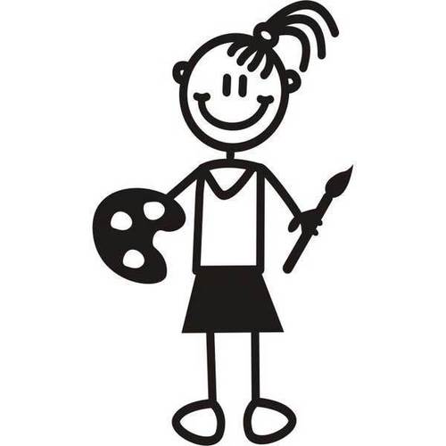 Genuine My Family Sticker - Girl with Paintbrush
