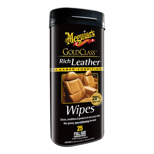 Meguiar's G10900 Gold Class Rich Leather Wipes 30 Wipes