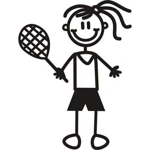 Genuine My Family Sticker - Girl with a Tennis Racquet
