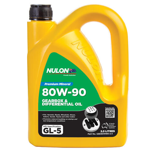 Nulon  Gearbox & Differential Mineral Oil  2.5L 80w90 GBD80W90-2.5 