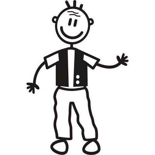 Genuine My Family Sticker - Grandfather in Vest
