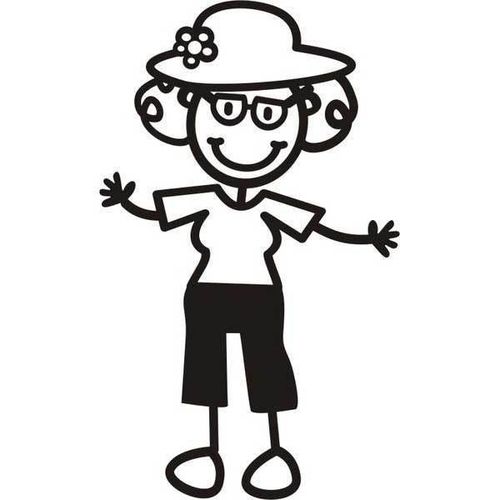 Genuine My Family Sticker - Grandmother In Hat