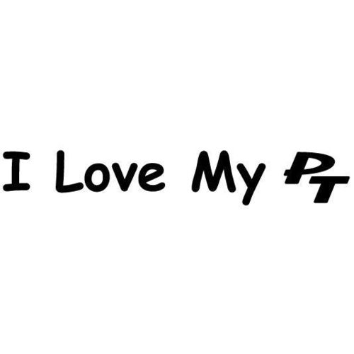 "I Love My PT" Decal/Sticker PT Cruiser - WHITE - 200mm X 35mm