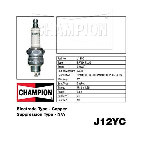 Champion Spark Plug (1) J12YC 
