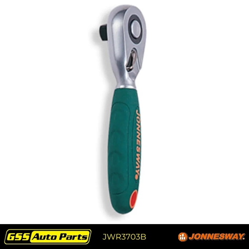 Jonnesway 3/8DR Stubby Ratchet Handle JWR3703B 142x30x29mm Satin Finish