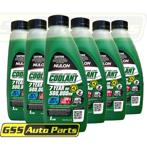 Nulon Green Long Life Concentrated Coolant Box Of 6 X 1 Litre Bottles LL1x6