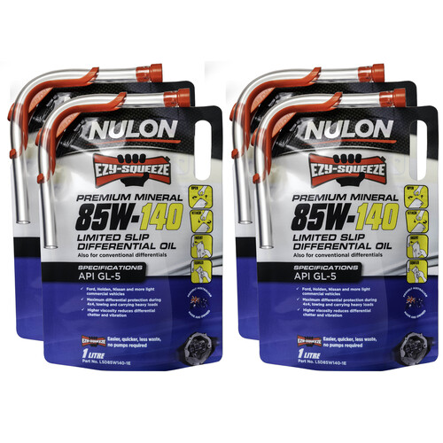 Nulon Ezy-squeeze Mineral Limited Slip Differential Oil Pack Of 4 X 1 Litre 85w140 LSD85W140-1E-4PK