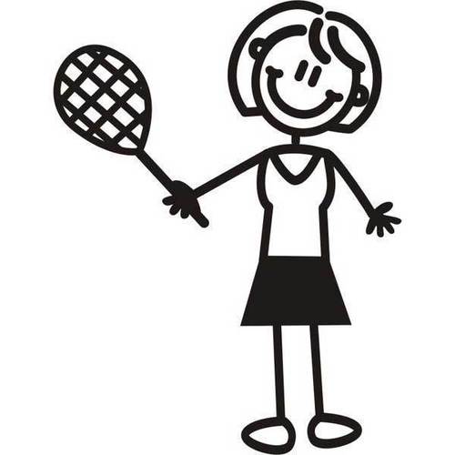 Genuine My Family Sticker - Mother Playing Tennis