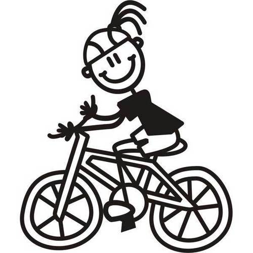 My Family Sticker- Mother Riding a Bike