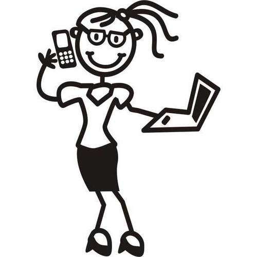 Genuine My Family Sticker - Mother With Laptop and Mobile