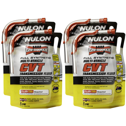 Nulon Ezy-squeeze Cvt Full Synthetic Transmission Fluid Pack Of 4 X 1 Litre NCVT-1E-4PK