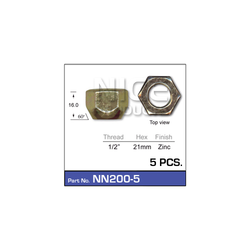 Nice  Wheel Nut (pack Of 5)    NN200-5 NN200-5