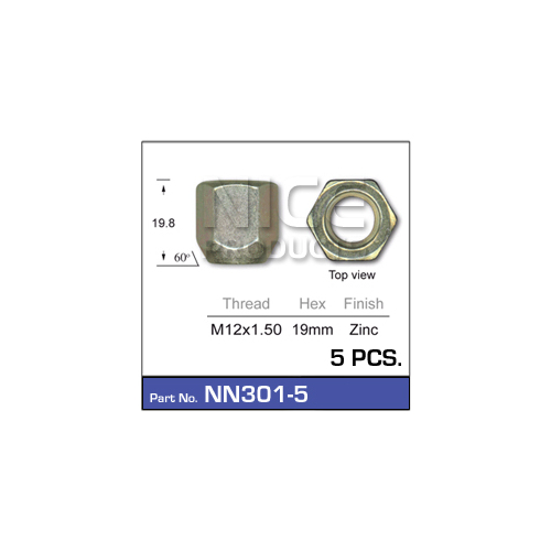 Nice  Wheel Nut (pack Of 5)    NN301-5 NN301-5