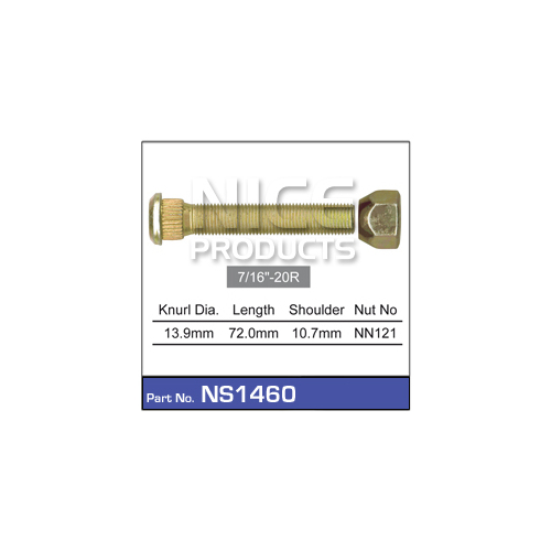 Nice  Long Wheel Stud & Nut (1)    NS1460 NS1460