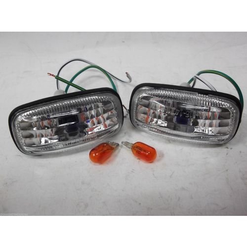 Depo Guard (Either Side) Guard Blinker Repeater Lamp (pair) Clear Lens With Amber Globes    NPG-21051 W252A 