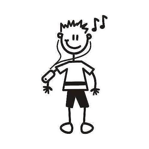 Genuine My Family Sticker - Older Boy with iPod