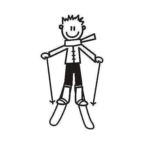 Genuine My Family Sticker - Older Boy Skiing