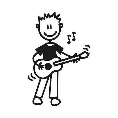 Genuine My Family Sticker - Older Boy Playing Guitar