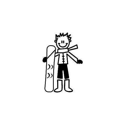 Genuine My Family Sticker - Older Boy with Snowboard