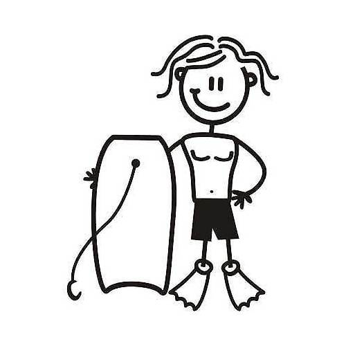 Genuine My Family Sticker - Older Boy with Boogie Board