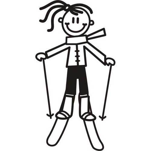 Genuine My Family Sticker - Older Girl Skiing
