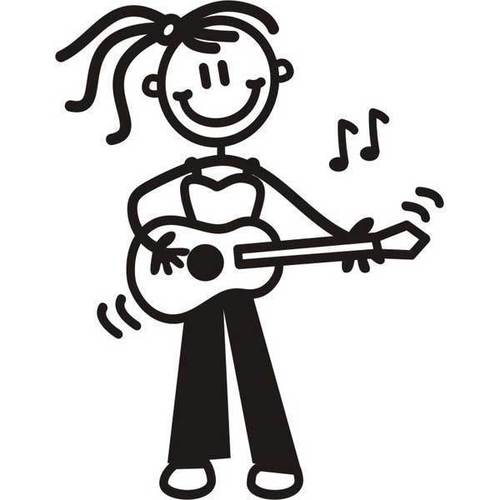 Genuine My Family Sticker - Older Girl Playing Guitar