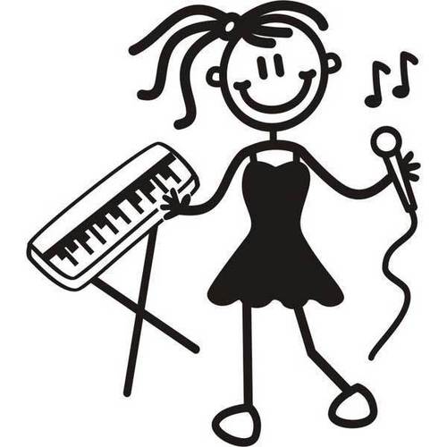 Genuine My Family Sticker - Older Girl With Keyboard and Microphone