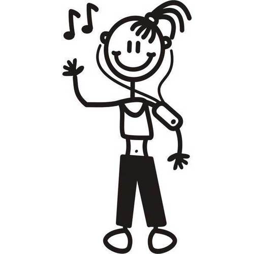 Genuine My Family Sticker - Older Girl With iPod