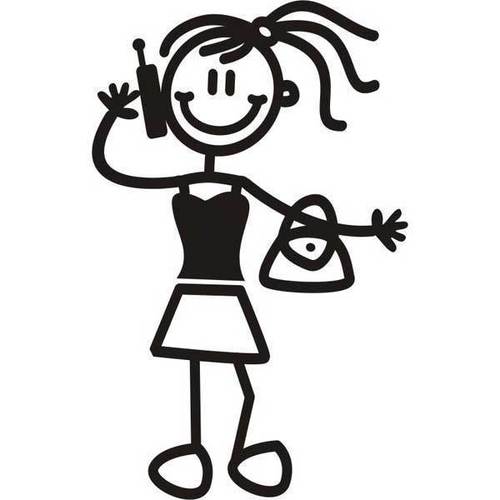 Genuine My Family Sticker - Older Girl With Handbag and Mobile Phone