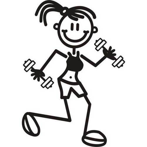 Genuine My Family Sticker - Older Girl Running with Weights