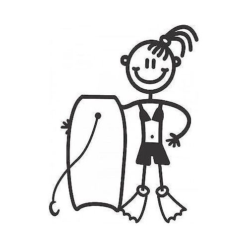 Genuine My Family Sticker - Older Girl with Boogie Board