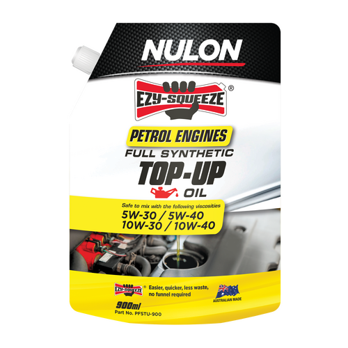 Nulon Ezy-squeeze Top-up Engine Oil Full Synthetic Petrol Engines 900ml PFSTU-900