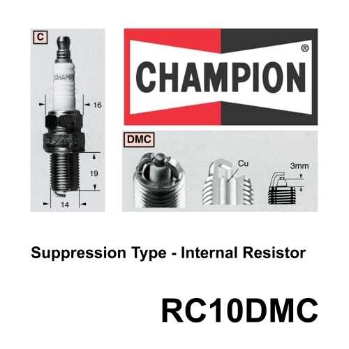 Champion Spark Plug (1) RC10DMC 