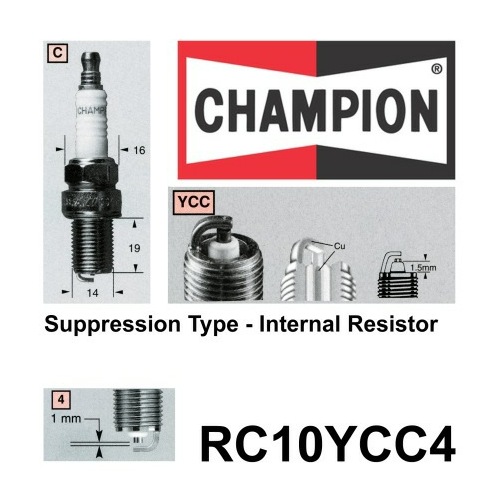 Champion Spark Plug (1) RC10YCC4 