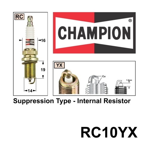 Champion  Gold Spark Plug (1)    RC10YX