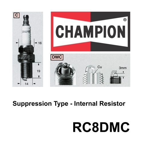 Champion Spark Plug (1) RC8DMC 