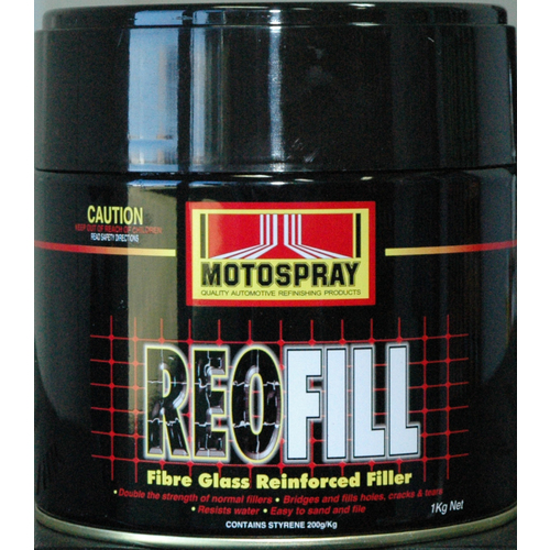 Rustoleum Motospray Reo Fill Fibreglass Reinforced 2 Part Filler Light Grey 1kg  RF1 RF1
