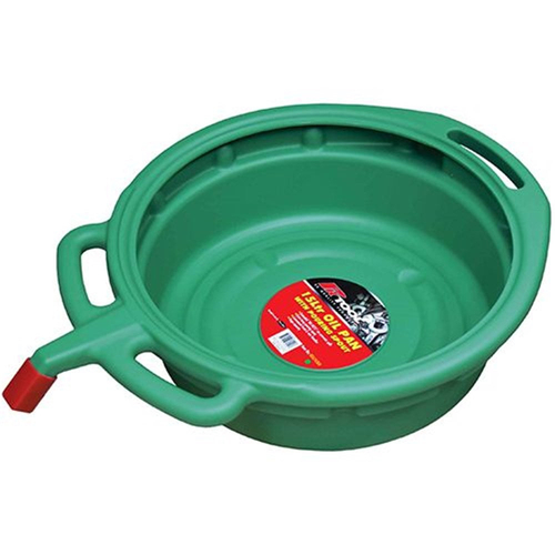 PK Tool 15L Green Anti-Slosh Oil Drain Pan with Handles Deep Lip Spout Cap RG6243GN