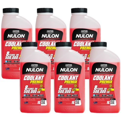 Nulon Red Long Life Coolant Top-up Box Of 6 X 1 Litre Bottle RLLTU1