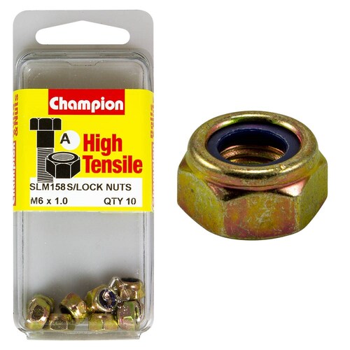 Champion Fasteners Pack Of 5 High Tensile Zinc Plated Self Locking Hex Nuts With Nylon Insert 5PK M5 X 0.8MM SLM158