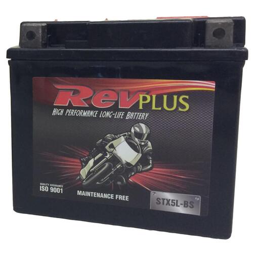 Supercharge  Supercharge Revplus Battery Maintenance Free Motorcycle     STX5L-BS
