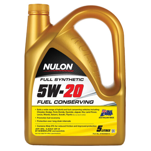 Nulon Full Synthetic Fuel Conserving Engine Oil 5l 5w20 SYN5W20-5