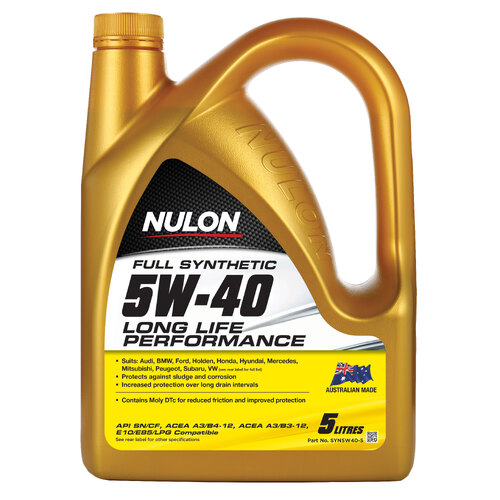 Nulon  Full Synthetic Long Life Engine Oil  5L 5w40 SYN5W40-5 