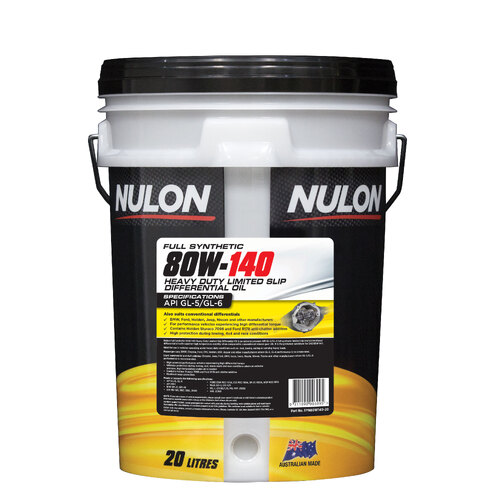 Nulon Heavy Duty Limited Slip Diff Oil (lsd) 20 Litre 80w140 SYN80W140-20