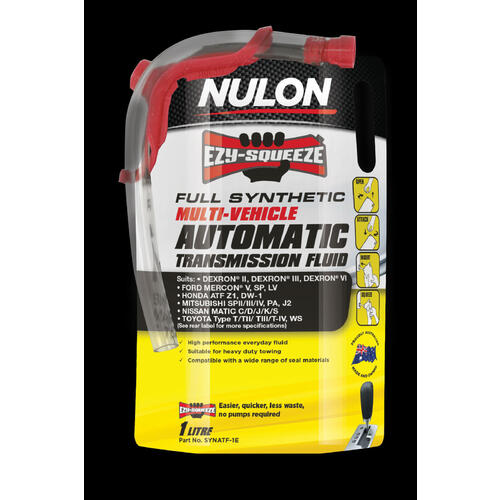 Nulon Ezy-squeeze Full Synthetic Multi-vehicle Automatic Transmission Fluid 1l SYNATF-1E