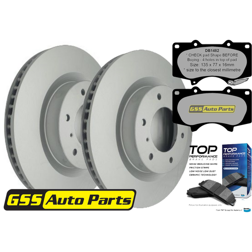 Front T/p Brake Disc Rotors & Brake Pads TD2216-DB1482TP RDA7981