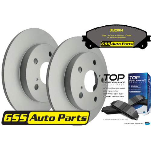 Front T/p Brake Disc Rotors & Brake Pads TD2734-DB2004TP 